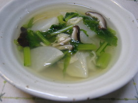あったまる～♪カブのあっさり中華風スープ
