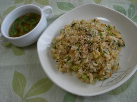 ♡めちゃウマ大根の葉チャーハン＆スープ♡