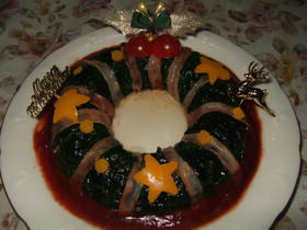 クリスマスリースのミートローフ