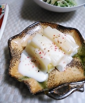 簡単　白ネギで箸休め