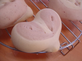 ❤ラブラブ❤ピンクのハートパン(卵無し)
