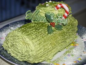 クリスマスケーキ～抹茶風ブッシュドノエル