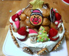 アンパンマンケーキ（クリスマス）