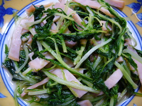 ～水菜とハムで✿おひたし風～
