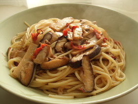 キノコとドライトマトのパスタ♪