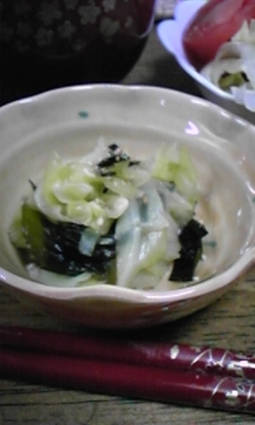 ~超簡単!キャベツとわかめのポン酢和え~