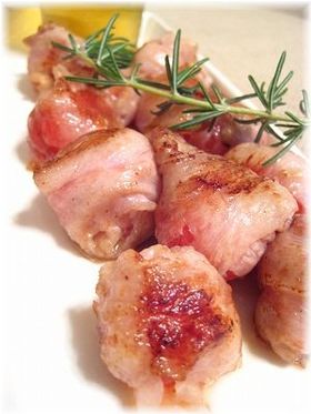 5分で出来るおつまみ！豚巻きミニトマト☆