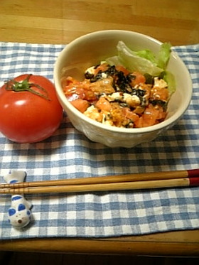 おつまみに☆トマトのキムチーズ和え