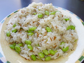 ちりめん山椒と枝豆のおこわ☆