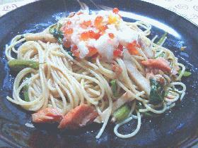 鮭(ハラス）のパスタ