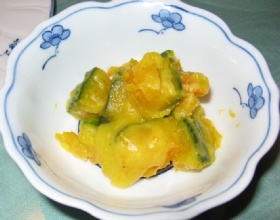小さなおかず☆かぼちゃのコーンクリーム煮