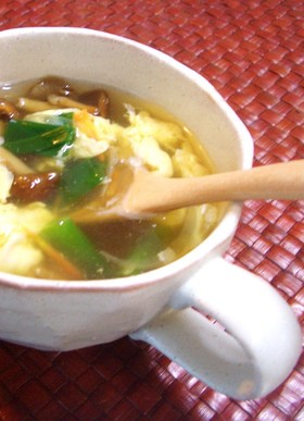 なめこと卵の中華スープ