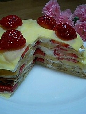苺のミルクレープ ☆ダブルクリーム☆
