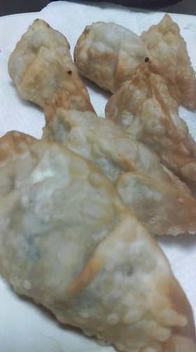 すき焼き残りで揚げ餃子