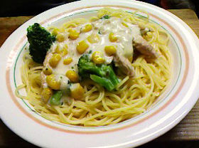 簡単!豆乳でツナのクリームパスタ風