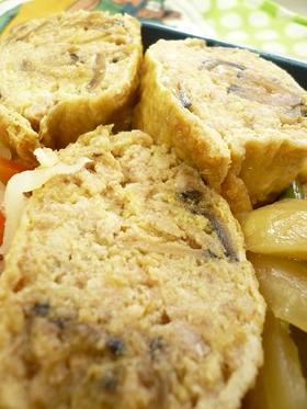 油揚げのおから挽肉詰め。