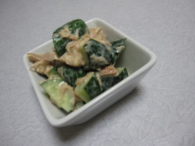 きゅうりのツナマヨ和えはちみつ風味。