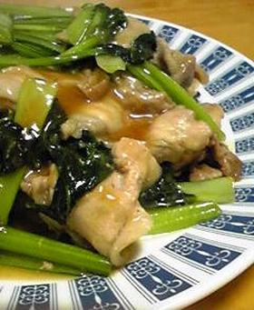 小松菜と豚肉の生姜焼き風