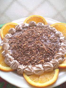 オレンジとチョコレートのホットケーキ♪
