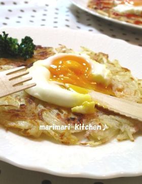 じゃがいもとベーコンのガレット　卵のせ♪