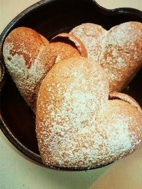 バレンタインに♪　ハート型チョコブッセ