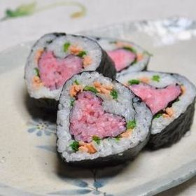 ハートの巻き寿司♡バレンタイン