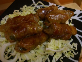 大葉にんにく醤油で✿豚肉チーズ巻✿