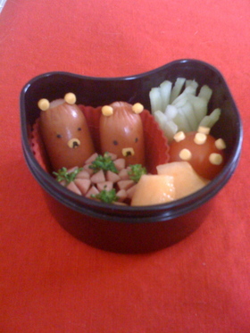 くまさんウインナぁ〜　＊キャラ弁＊