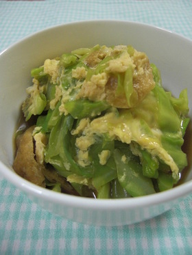 ☆キャベツと油揚げのさっと卵とじ☆