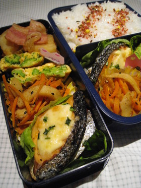 パパ♡男子弁当♪～鮭のチーズマヨ焼き～