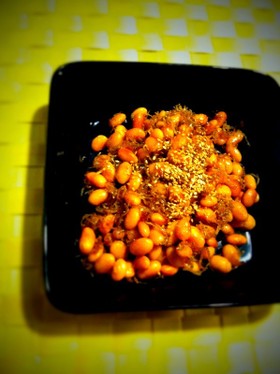 カリカリジャコと大豆のハチミツ醤油炒め