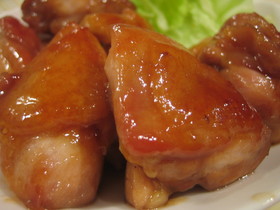 お酢で鶏モモ照り焼き