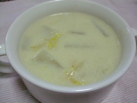 白菜と蕪の豆乳スープ