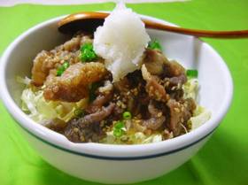 カリカリ豚のおろし丼