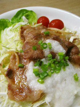 豚肉のしょうが焼き＊山芋とろろかけ