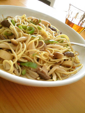 酸っぱ辛い☆きのこパスタ