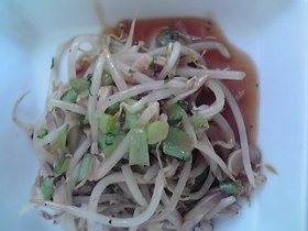 塩辛ともやし炒め