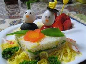 ひな祭りの可愛いケーキ寿司