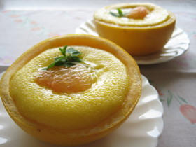 グレープフルーツカップのチーズケーキ