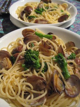 菜の花とアサリのパスタ