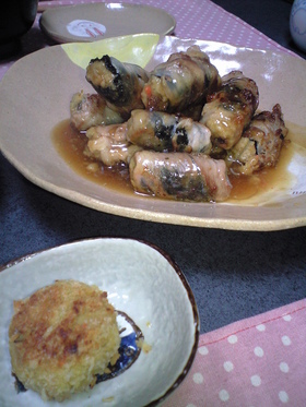 卯の花の豚肉ロール　とろみあん