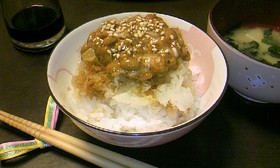 納豆ご飯in大根おろし