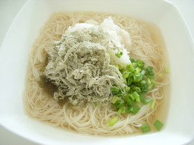 “昆布”と“おろし”のあったか素麺❤　