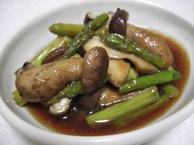 椎茸とアスパラの南蛮風