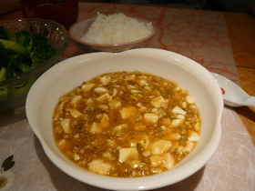 旬のフキノトウ麻婆豆腐