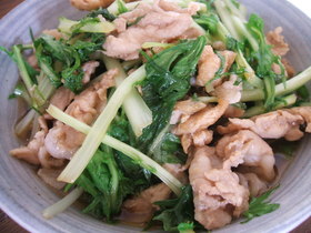 水菜と豚肉のハリハリ？！煮
