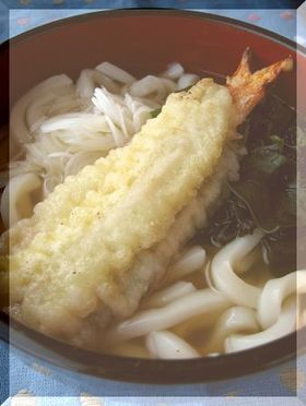 海老を使わない　海老天うどん♪