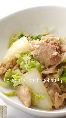 豚肉と白菜のさくさく天かす炒め