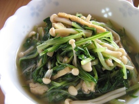 水菜とえのきの煮浸し