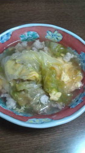 豚肉とレタスのスープ